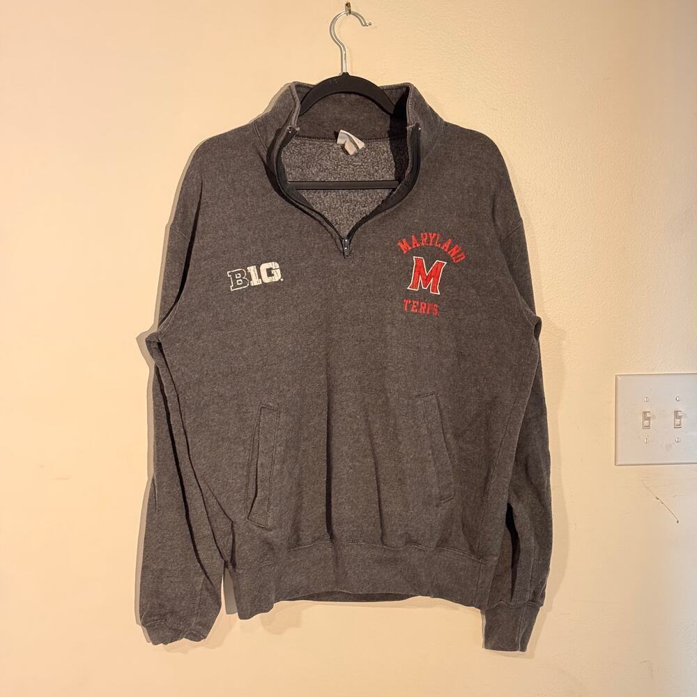 University of Maryland Terrapins Quarter-Zip Sweatshirt - Gray Pullover